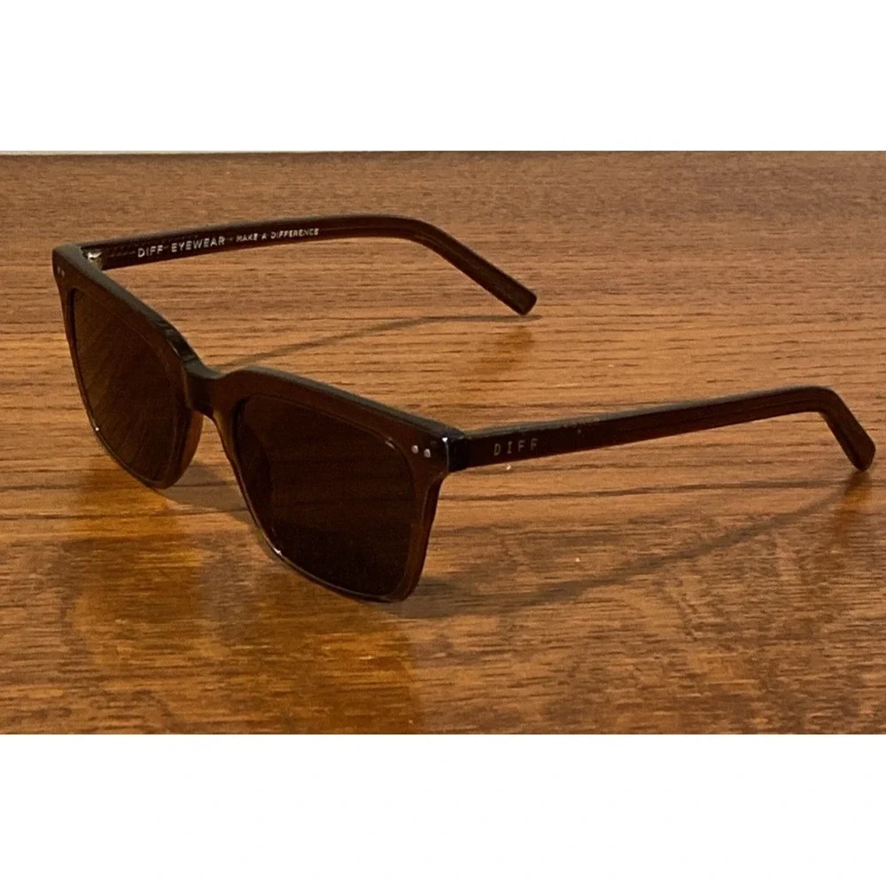 DIFF Billie Polarized Brown Sunglasses Unisex Square WS-GR143P 52-20-145